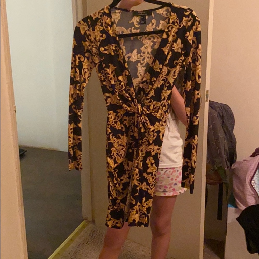 Black and gold dress